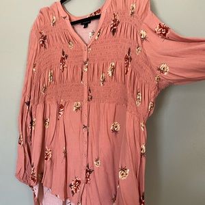 Torrid Floral Waffle Blouse